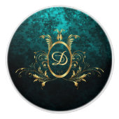 Luxus Damask Goldrahmen Personalisiert Keramikknauf (Vorderseite)