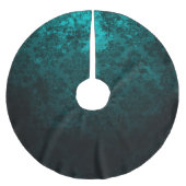 Luxus Damask Türkis Polyester Weihnachtsbaumdecke (Vorderseite)