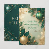 Luxus-Dankeskarten in Schwarz und Gold Dankeskarte (Vorne/Hinten)