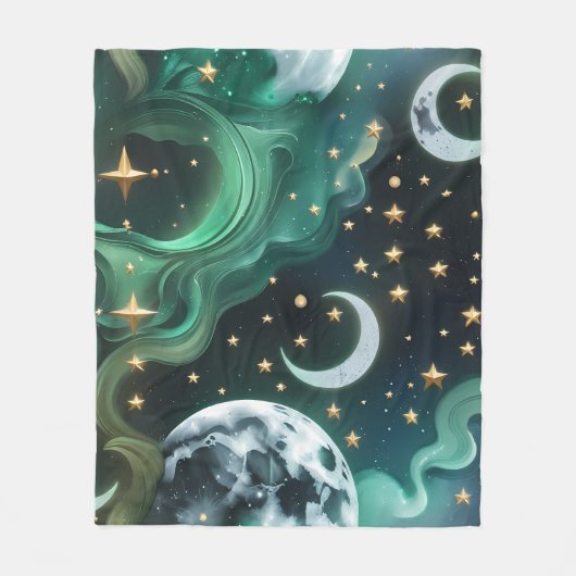 Luxus-Decke mit Smaragdmond-Motiven – Ätherischer Fleecedecke (Vorderseite)