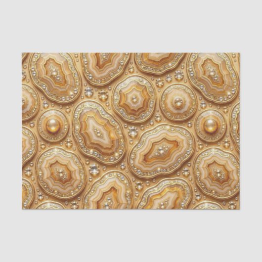 Luxus-Decoupage | Kamel + Gold-Achat-Geode Seidenpapier (Vorderseite)
