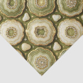 Luxus-Decoupage | Olivgrün + Gold-Achat-Geode Seidenpapier (Ausschnitt)