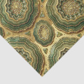 Luxus-Decoupage | Olivgrün + Gold-Achat-Geode Seidenpapier (Ausschnitt)