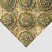 Luxus-Decoupage | Olivgrün + Gold-Achat-Geode Seidenpapier (Ausschnitt)