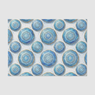 Luxus-Decoupage Ozeanblau + Gold-Achat-Geode Seidenpapier