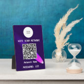 Luxus Deep Purple Leder Spotlight QR Code Wifi  Fotoplatte (Seite)
