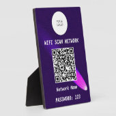 Luxus Deep Purple Leder Spotlight QR Code Wifi  Fotoplatte (Seite)