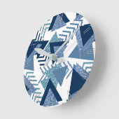 Luxus der 90er Jahre Abstrakt | Türkisblaues Muste Runde Wanduhr (Winkel)