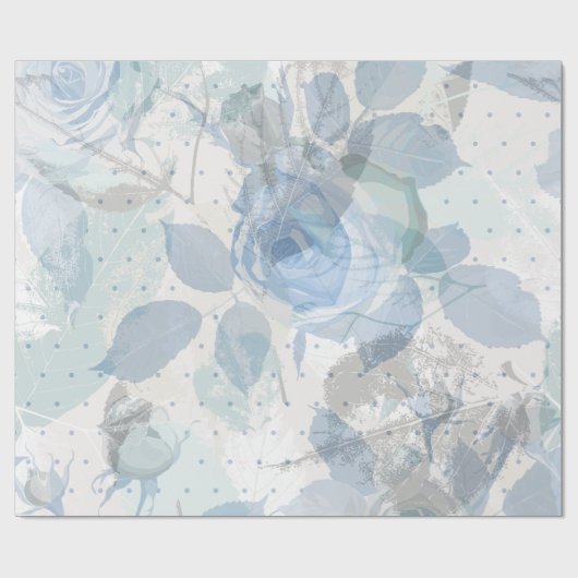 Luxus der blauen Rose Geschenkpapier (Flach)