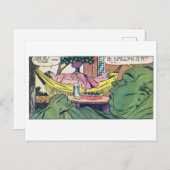 Luxus des Vintagen Comic Laziness Postkarte (Vorne/Hinten)