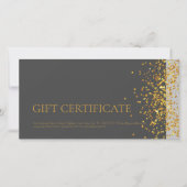 Luxus Design Geschenkgutschein Gold Sparkle Grau Dankeskarte (Vorderseite)