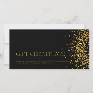 Luxus Design Geschenkgutschein Gold Sparkle Schwar Dankeskarte