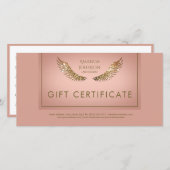 Luxus Design Lash Geschenkgutschein Golden Wings Dankeskarte (Vorne/Hinten)