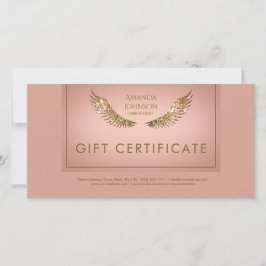Luxus Design Lash Geschenkgutschein Golden Wings Dankeskarte