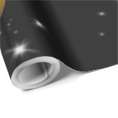 Luxus Designer Schwarz & Gold Flüssigkeits-Wirbelm Geschenkpapier (Rolleneckpunkt)