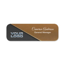 Luxus-Diagonal-Gold-Schwarz-Namensschild