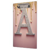 Luxus-Diamant-Buchstabe A-Monogramm mit Goldtropfe Klemmbrett (Links)