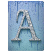 Luxus-Diamant-Buchstabe A-Monogramm mit Goldtropfe Klemmbrett (Rückseite)