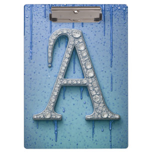 Luxus-Diamant-Buchstabe A-Monogramm mit Goldtropfe Klemmbrett