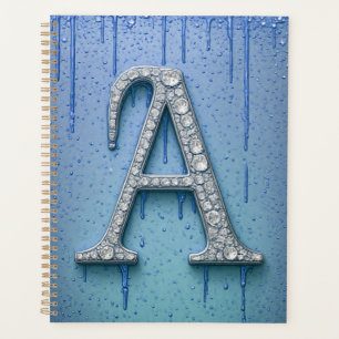 Luxus-Diamant-Buchstabe A-Monogramm mit Goldtropfe Planer