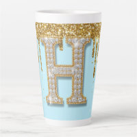 Luxus-Diamant-Buchstabe H auf goldenem Glitter-Hin