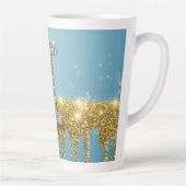 Luxus-Diamant-Buchstabe I auf goldenem Glitter-Hin Milchtasse (Rechts)