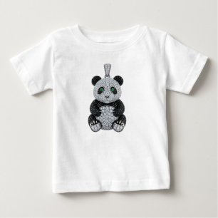 Luxus-Diamant-Panda-Anhänger in Platin Baby T-shirt