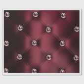 Luxus Diamant-Tufted Burgundy Wrapping Paper Geschenkpapier (Flach)