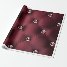 Luxus Diamant-Tufted Burgundy Wrapping Paper
