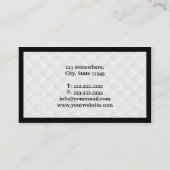 Luxus Diamond Quilt DJ Music Business Card Visitenkarte (Rückseite)