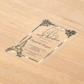 Luxus Diamonds Eiffelturm, Grenze 50. Geburtstag Acryleinladungen (Ablage )