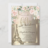 Luxus Diamonds Eiffelturm, Grenzübergänge 50. Rose Einladung (Vorderseite)