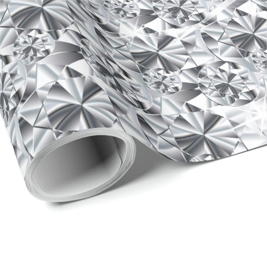 Luxus Diamonds Silber Design Geschenkpapier (Rolleneckpunkt)