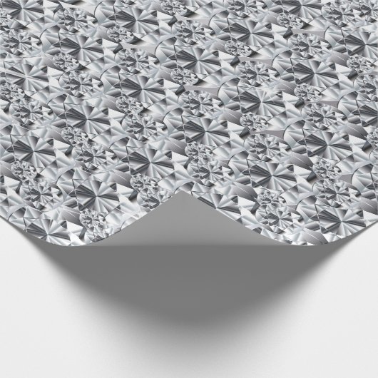 Luxus Diamonds Silber Design Geschenkpapier (Ecke)