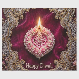 Luxus-Diwali-Grußkarte in Marineblau und Silber mi Geschenkpapier