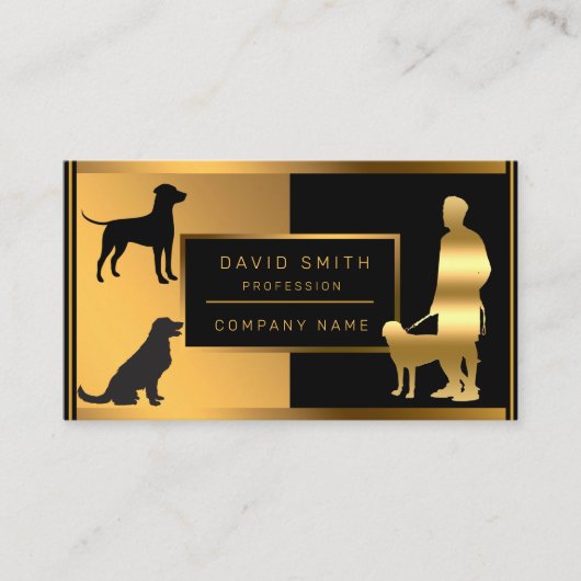 Luxus Dog Walker und Veterinär Ihren Text hinzufüg Visitenkarte (Vorderseite)