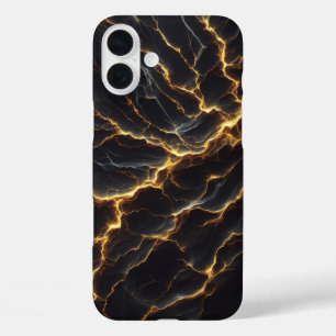 Luxus-Dunkel-Blitz-Marmor-Hülle - Elegantes Gold  iPhone 16 Plus Hülle