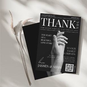 Luxus-Dunkelmodus-Magazin-Hochzeit Dankeskarte