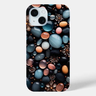Luxus-Dunkle Kristalle und goldene Blumen-Ästhetik Case-Mate iPhone Hülle