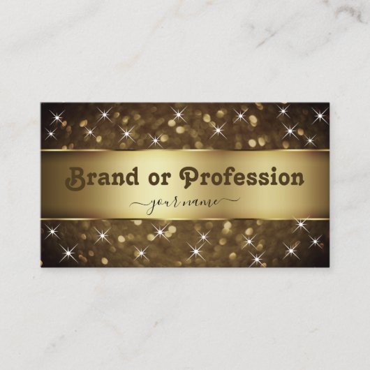 Luxus Dunkler Glitzer Spark Stars Beruflich Visitenkarte (Vorderseite)