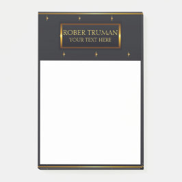 Luxus Dunkles Blau elegantes goldenes Design Post-it Klebezettel