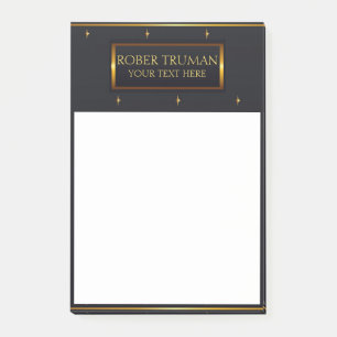 Luxus Dunkles Blau elegantes goldenes Design Post-it Klebezettel
