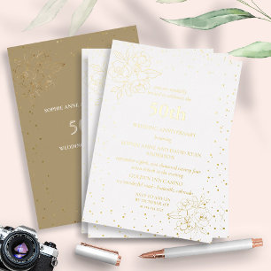Luxus-Echtes-Folie 50. Hochzeitstag Folieneinladung