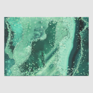 Luxus Edelstein Marmor Grün Glitter Achat Seidenpapier