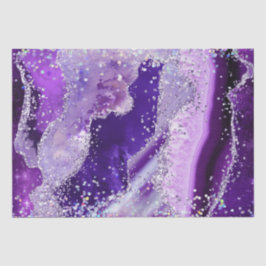 Luxus Edelstein Marmor Lila Glitter Achat Seidenpapier