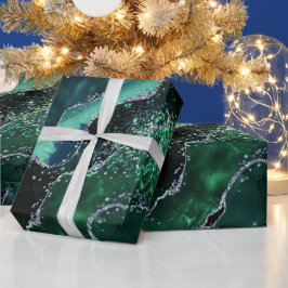 Luxus-Edelstein Smaragd Glitzer Achat Geschenkpapier