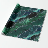 Luxus-Edelstein Smaragd Glitzer Achat Geschenkpapier (Ungerollt)