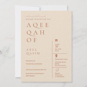 Luxus-Editorial-Beige-Islamische-Aqeeqah-Babyboy Einladung