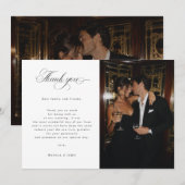 Luxus-Editorial-Script 2 Foto-Hochzeit Dankeskarte (Vorne/Hinten)