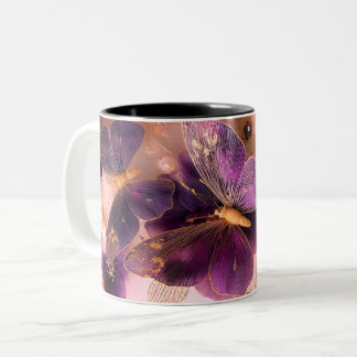 Luxus Eine Schmetterling mit Blumen Marmor-Kaffeet Zweifarbige Tasse